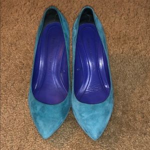 Zara ocean blue suede pumps